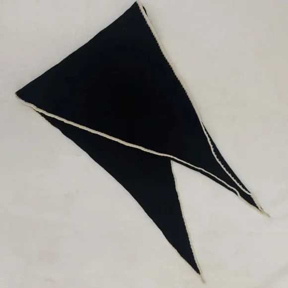 Triangle Scarf, Black & Tan (Anthropologie Style) - Picture 2 of 8